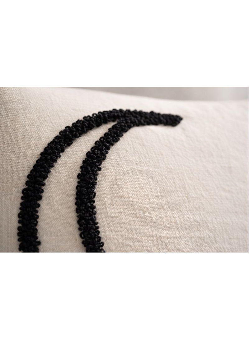 Home Care Ramadan Eid Moon & Star Cushion Cover | White Pillow Case with Black Beaded Embroidery, Elegant Islamic Home Decor for Sofa, Bed & Living Room - Image 3